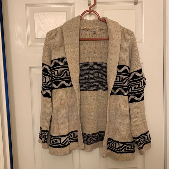 Ecote Aztec Pattern Cardigan Open Front Sweater - Picture 1 of 5